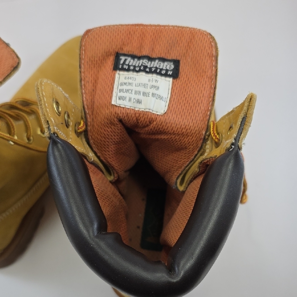 Timberland Alpine Woods Waterproof Boots Wheat Leather Work Boots Men's 8.5W - Picture 11 of 13